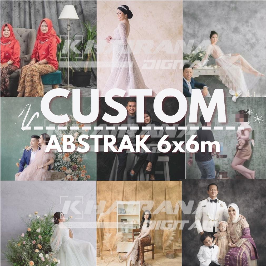 TERBARU 2026 Background Backdrop Layar Latar Foto Studio Custom Wedding Wisuda Abstrak Abu Hitam Cre