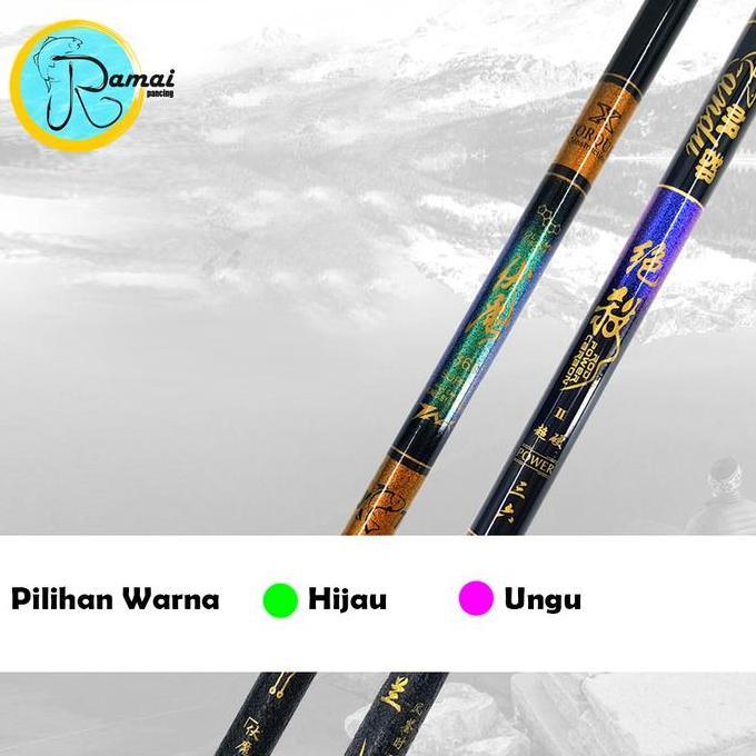 Joran Tegek Liuzi Batik Hijau Ungu Power Jack Glossy Medium Hard Allshop