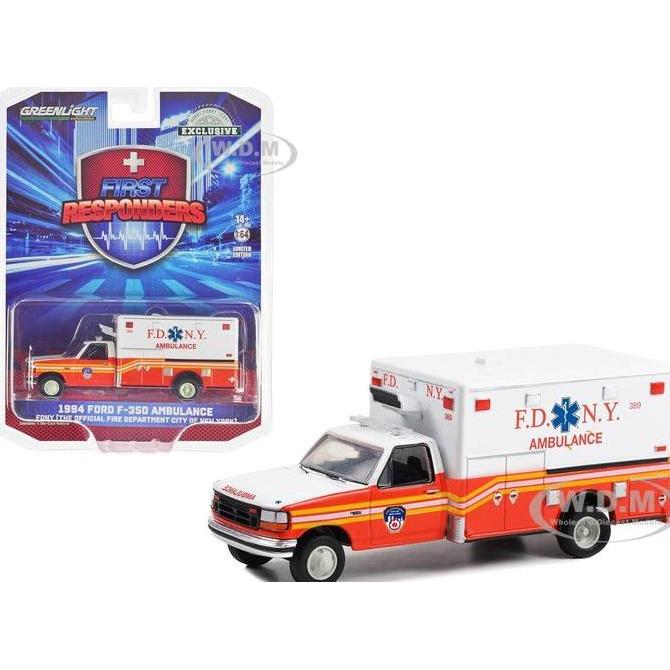 Promo GREENLIGHT FIRST RESPONDERS - 1994 FORD F-350 AMBULANCE - FDNY Diskon
