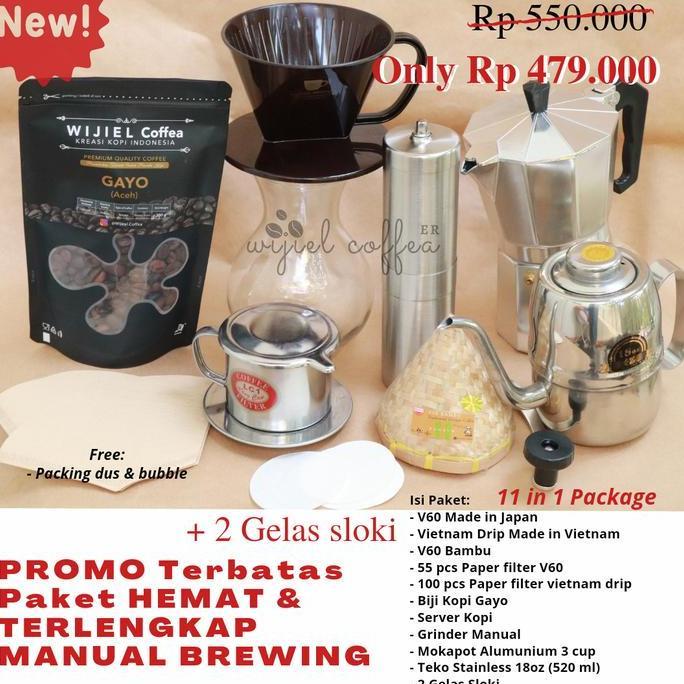PROMO PAKET PERALATAN KOPI MANUAL BREWING-Hemat & Lengkap SIAP SEDUH - Set Alat Kopi Manual Brew