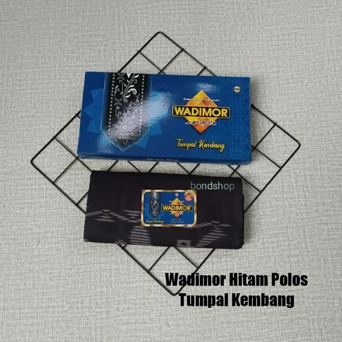 Spesial Sarung Wadimor Tumpal Kembang Asli Original Hitam Dewasa Muslim Kombinasi Kain Tenun