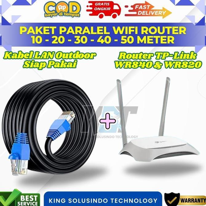 Kabel Lan Outdoor 50 Meter Ftp Router Wifi Tplink Wr840N Paket Paralel Wifi Indihome Cbn Isp