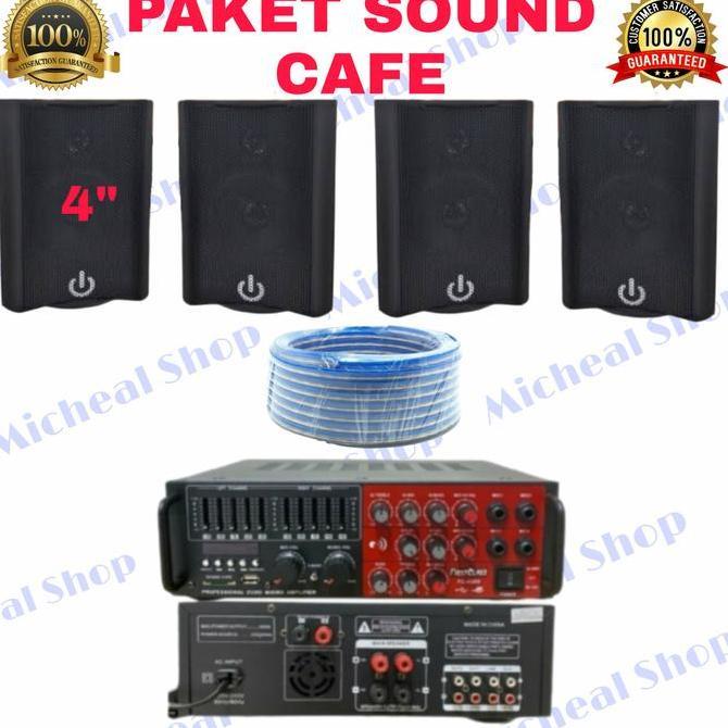 Paket sound sistem cafe indoor 4titik speakear 4 "
