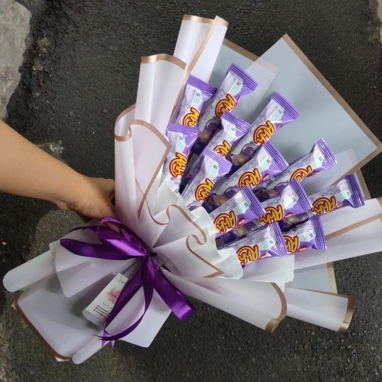 Bucket Snack AHH Warna Ungu Coklat