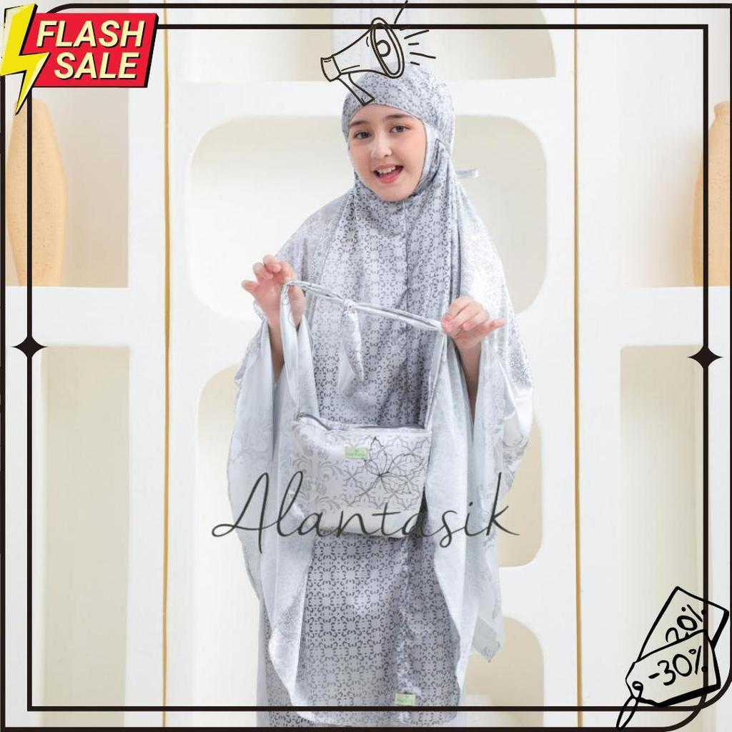 Mukena Anak 2 In 1  Armani Satin Silk  Motif Cantik Sd Kisaran 8,9,10,11,12,13 14 15 Tahun Meledak