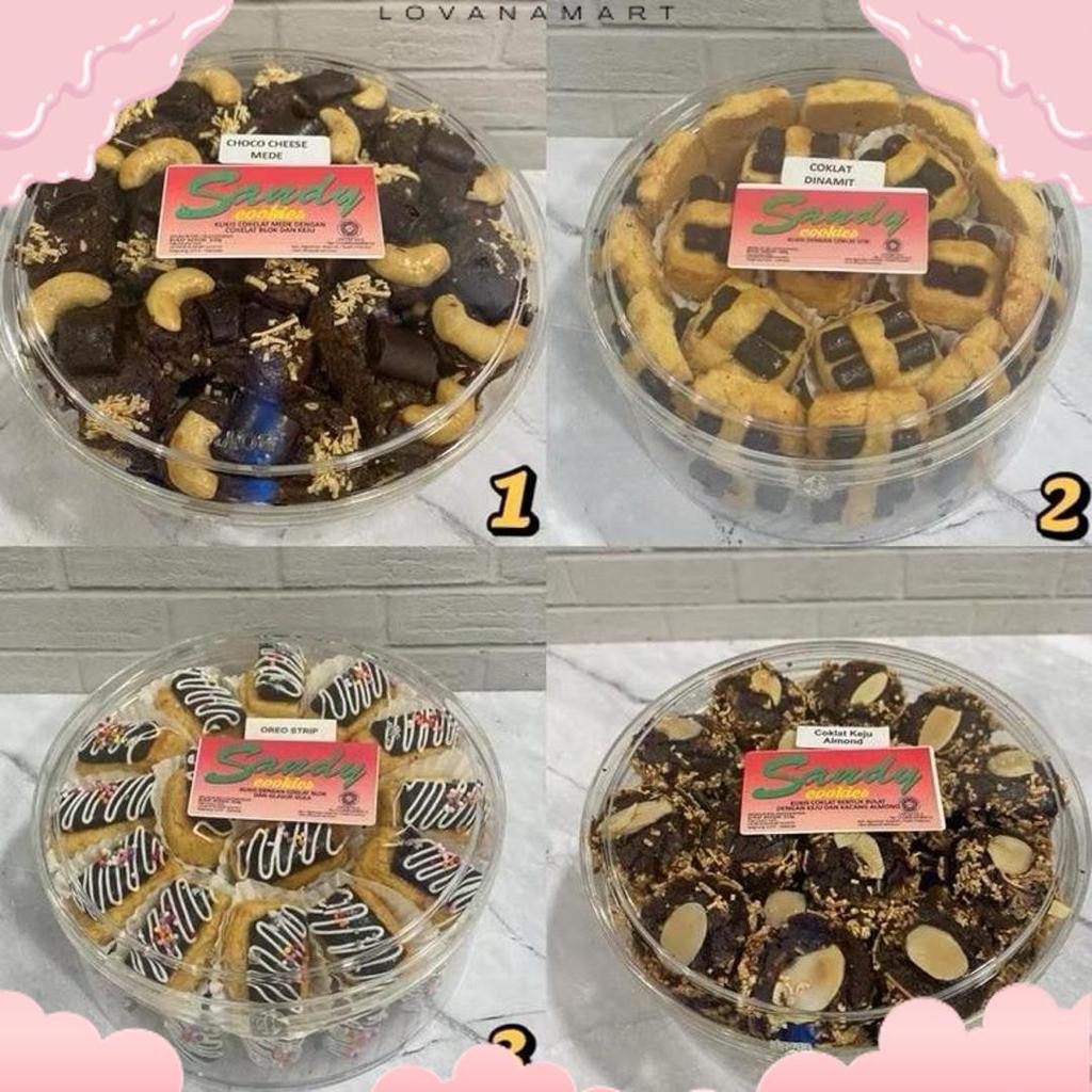Sandy Cookies Special / Spesial (Merah) Toples Tin Sedang (Exp Panjang) Nastar / Kastengel / Sagu Ke