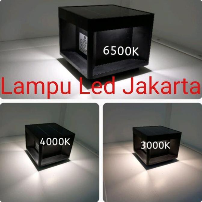 lampu pilar tenaga surya. lampu pilar solar outdoor ip65. lampu bolar ready