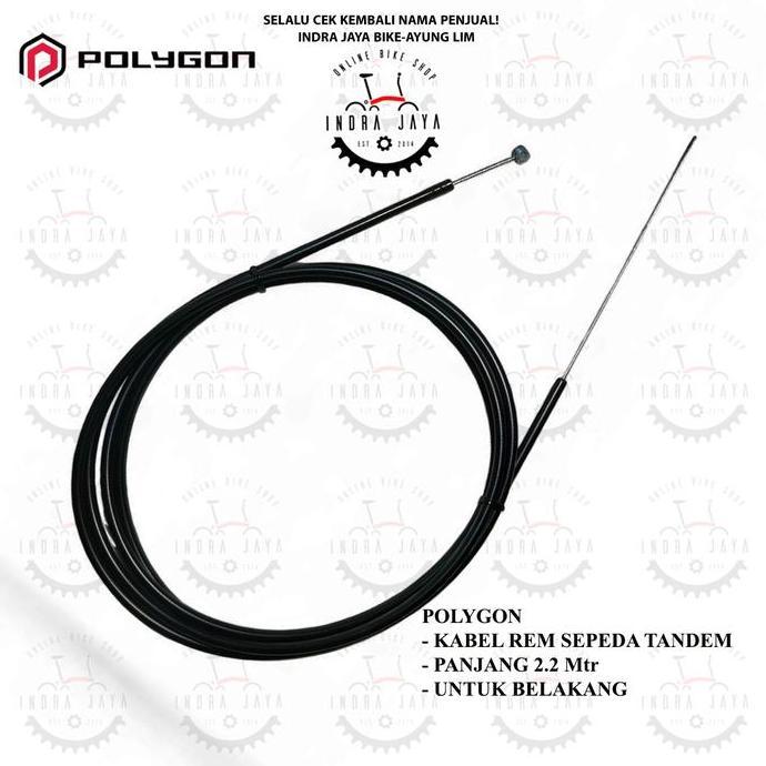 POLYGON - KABEL REM BELAKANG SEPEDA TANDEM - PANJANG 2.2 METER - HITAM.