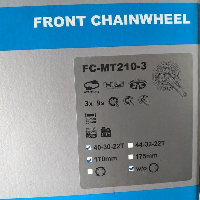 gir crankset crank set shimano original altus MT210 hollowtech 2 HT2 40T 30T 22T 3 speed triple sepe