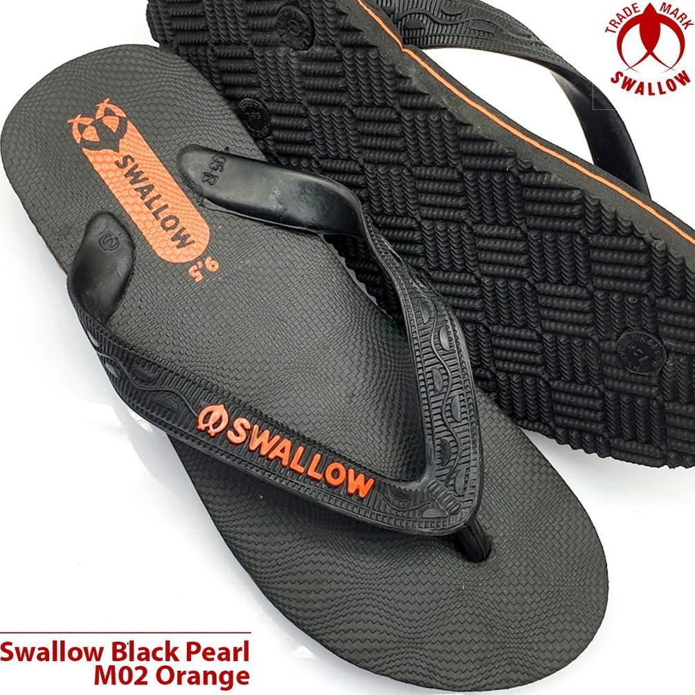 GARANSI SENDAL JEPIT SWALLOW BLACK PEARL M02 - SANDAL JAPIT M02 SWALLOW HITAM AKSEN WARNA METALLIC P