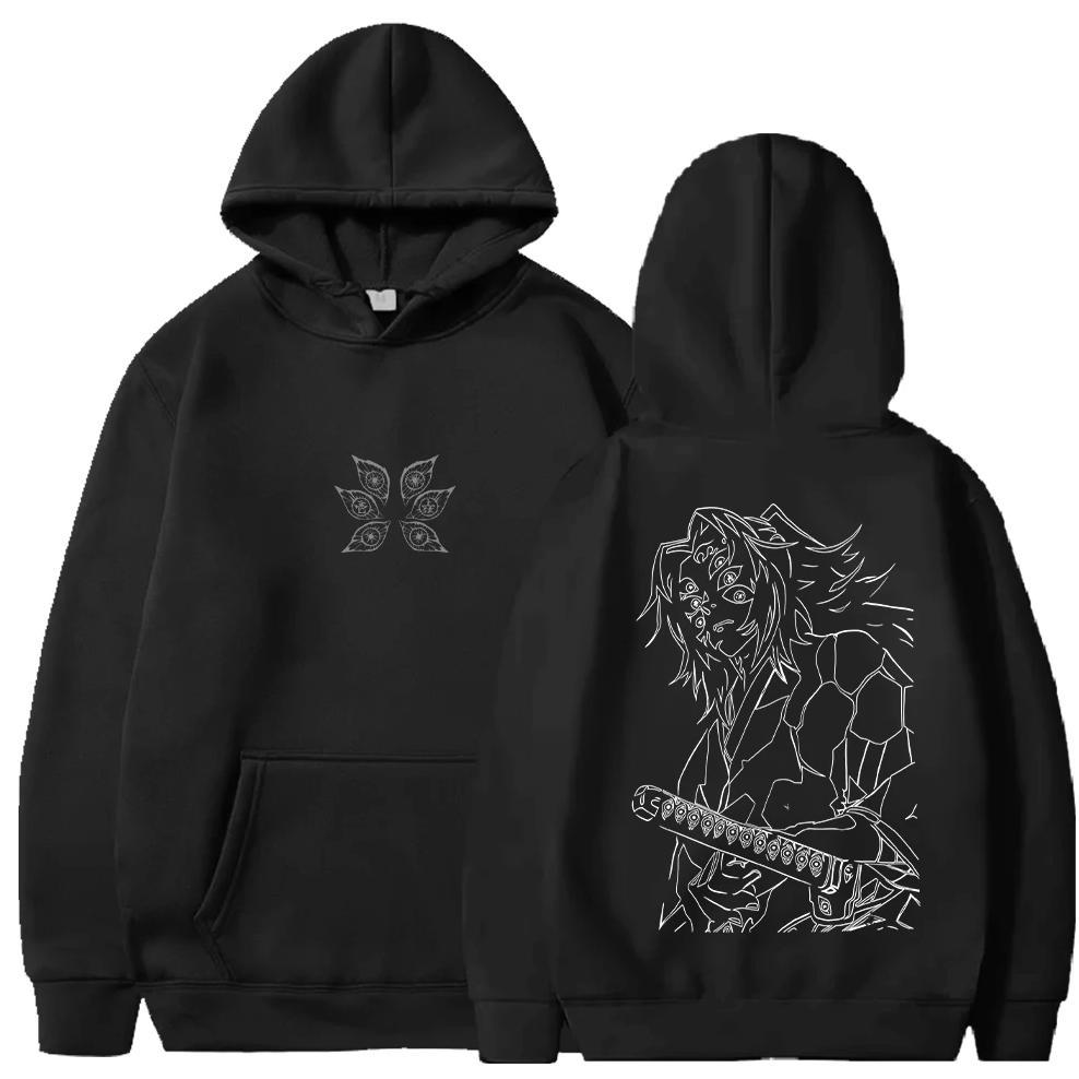 Manga Demon Slayer Hoodies Kokushibo Graphic Sweatshirts Men Women Clothing Fall Winter Long Sleeves