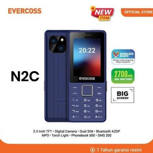 EVERCOSS N2C - LAYAR 2.4INCH - DUAL SIM - CAMERA - FM RADIO WIRELESS -