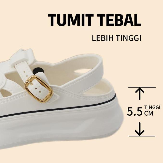 DV83 - Sandal wanita sandal wanita tinggi korea sandal hak tinggi EVA sandal karet hak tinggi wanita