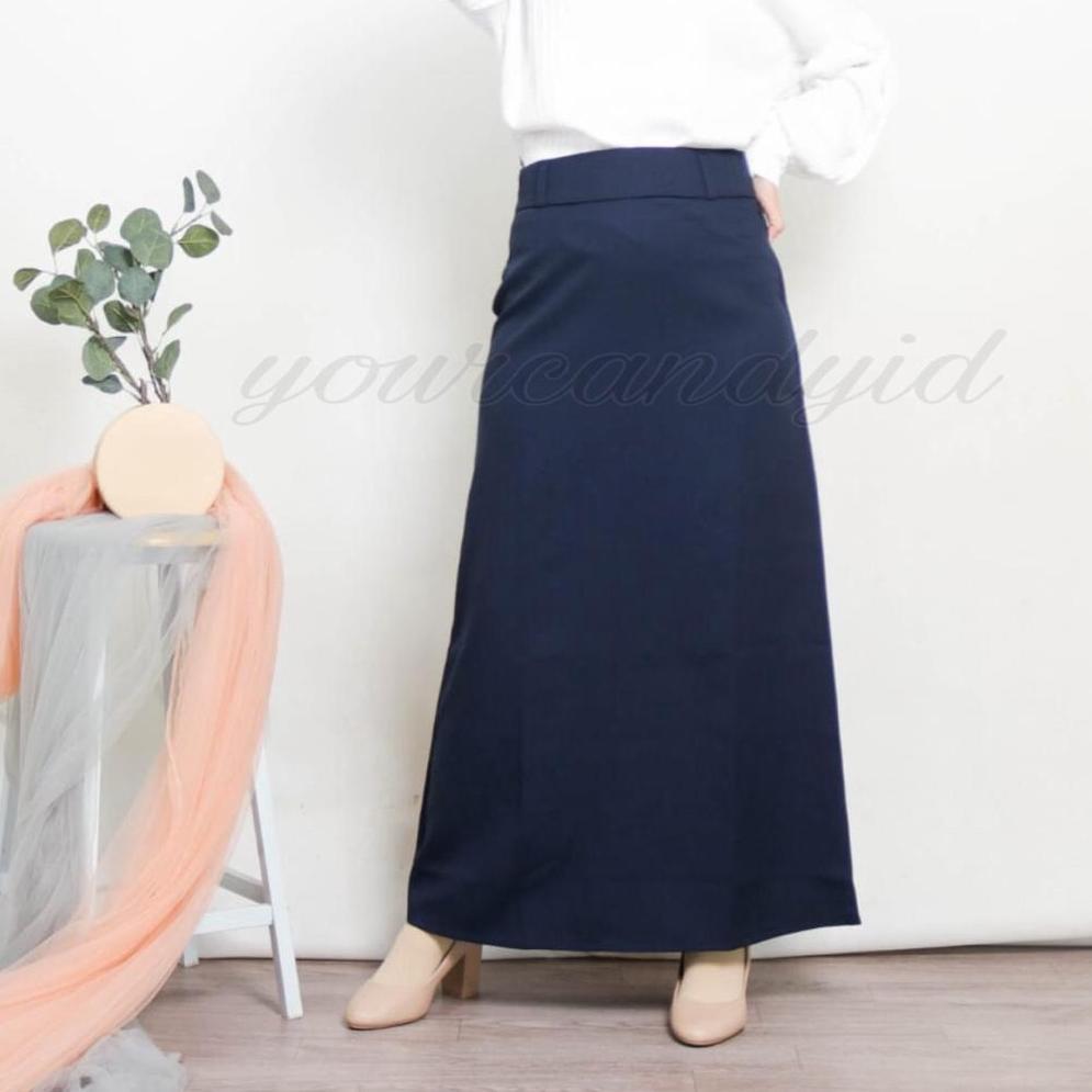 Tahan Lama Rok Hitam Kerja Kantor Panjang A Line Wanita Bahan Dasar Formal Jumbo Big Size Terbaru