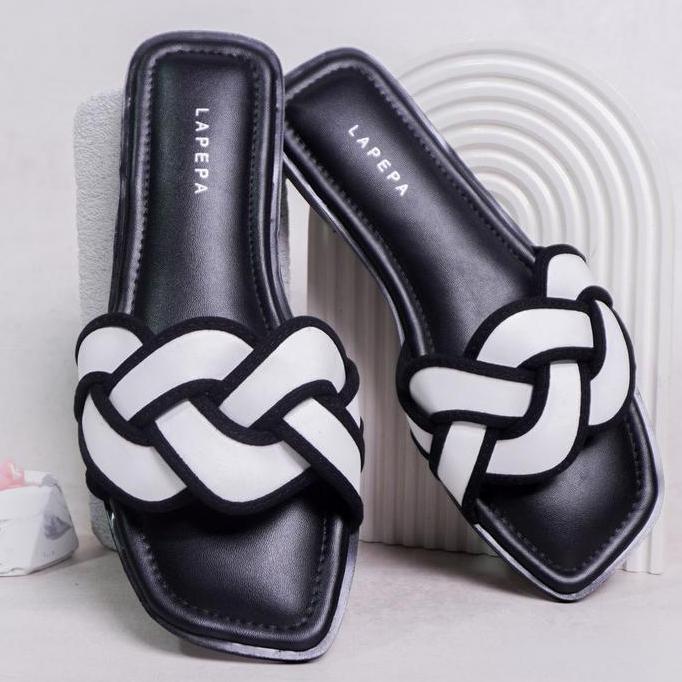 DS46 - Sandal Wanita Teplek Korea Casual Size 36 - 40 Sendal Slop Empuk Flat Cewek Kasual Rumahan Wa