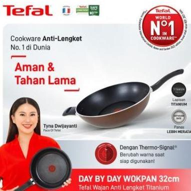 Tefal Day By Day Induction Wokpan 32Cm Wajan Induksi Anti Lengket Teflon 32 Cm