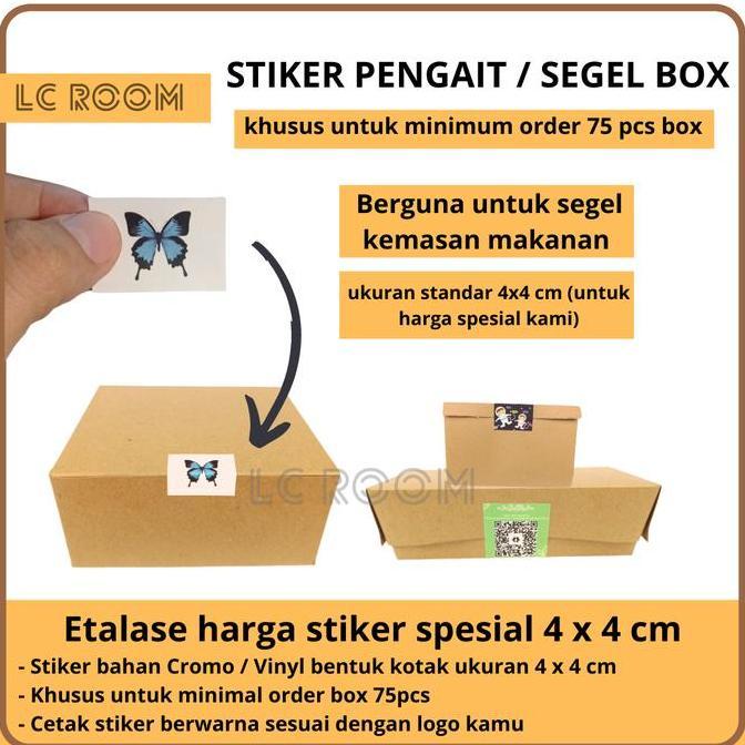 Custom Cetak Stiker Print Logo Segel Box Dus Kotak Hampers Paper Box