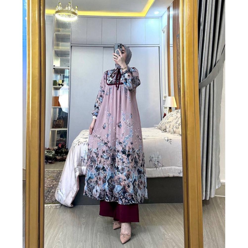 Promo Setelan Tunik Denada Rayon Diamond Mix Crinkle Airflow