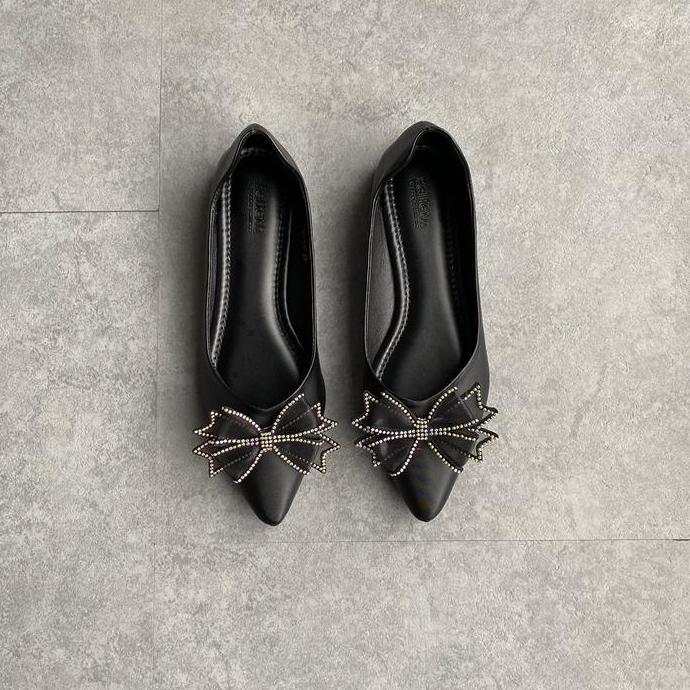 DR308 >> Felfeth - Flatshoes Wanita Elegan| Pansus Kerja Kekinian| Flat Shoes Kuliah| Sepatu Balet H