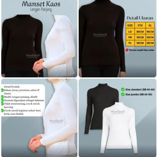 OISHION KAOS MANSET POLOS MANSET KAOS MANSET KAOS LENGAN PANJANG MANSET KAOS POLOS INNER GAMIS DALAM