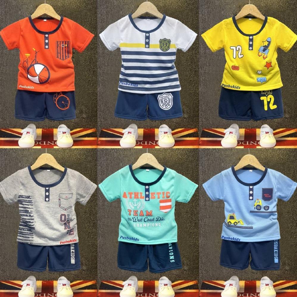 Tahan Lama  Pusbakids/ Set Cowok /Baju Setelan Anak Laki Laki/ Anak Bagus/Baju Anak Cowok Murah 0-8 