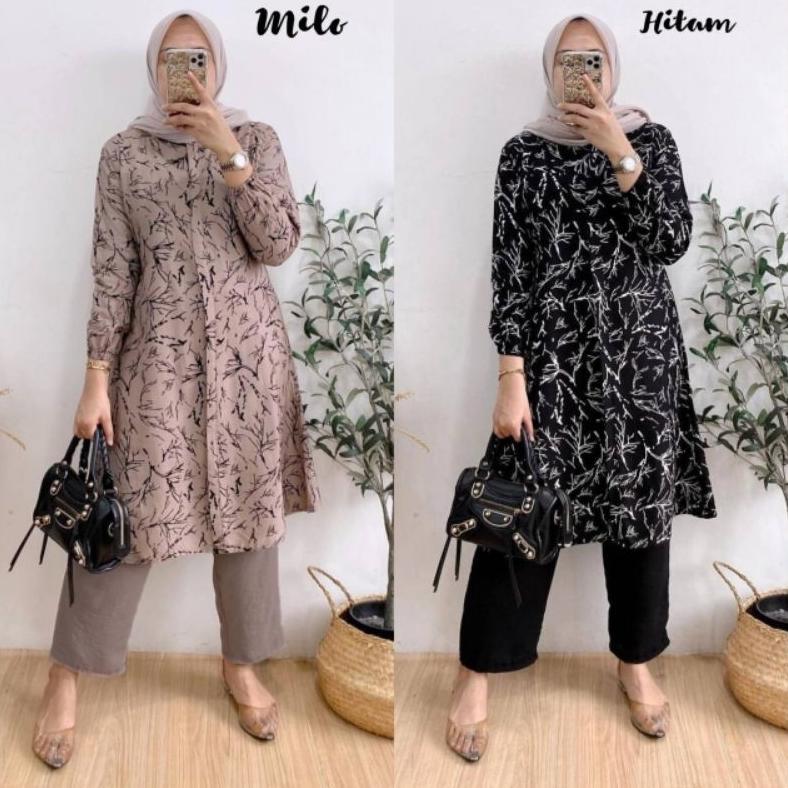 Terlaris Laveta Set Tunik Kantor Premium Set Tunik Wanita Muslimah Kain Rayon Diamond Mix Crinkle Bu