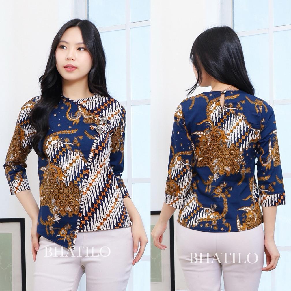 Premium Blouse [Sandra] Atasan Batik - Batik Wanita Kerja - Batik Wanita Premium