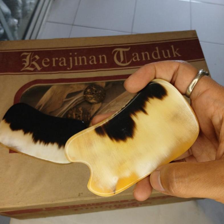 PROMO Alat Pijat Terapi Guasha Tanduk Sapi Asli