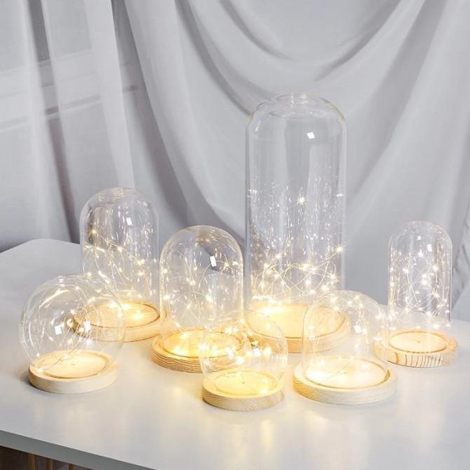 GLASS DOME / FLOWER GLASS DOME CLASSIC / ROUND / CLASSIC WITH LED DOME