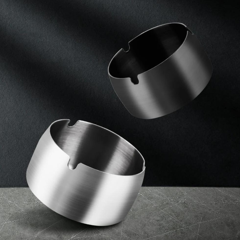 TERBARU ASBAK ROKOK Anti Angin Stainless Steel Tempat Puntung dan Asbak Mobil Portable Warna PREMIUM