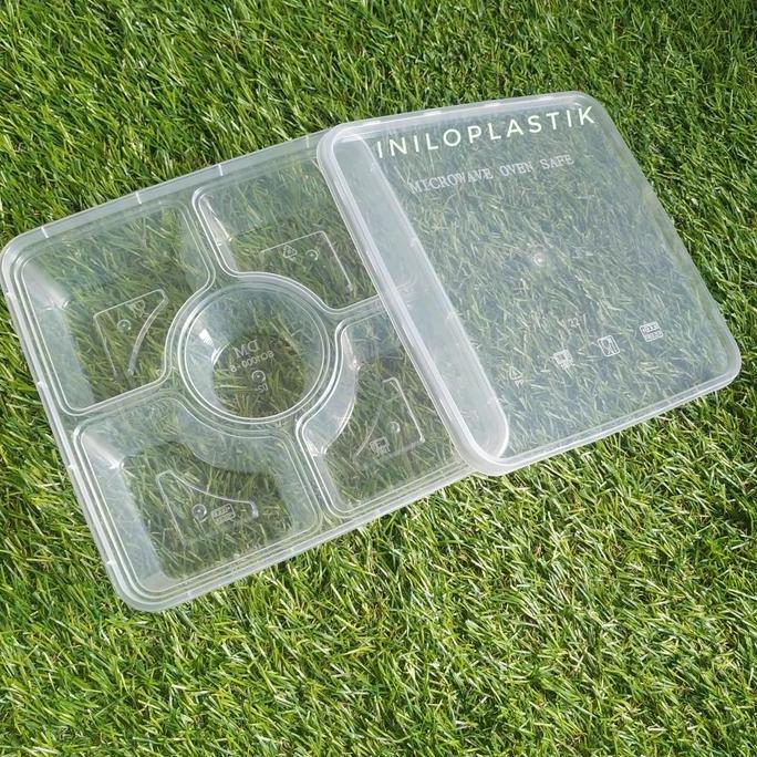 [25Pcs] Thinwal Dm 1000Ml Sekat 5 / Thinwall Kotak Plastik 1000 Ml