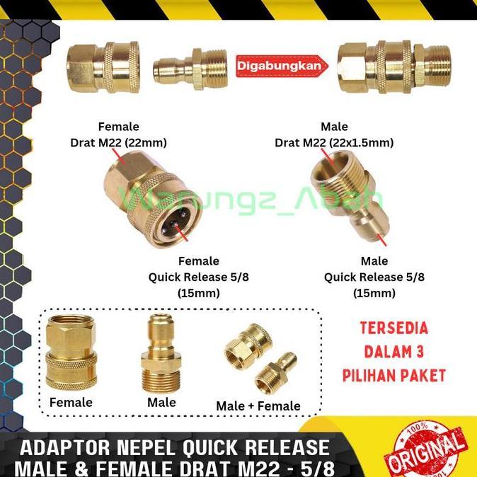 NEPEL NIPLE SAMBUNGAN QUICK RELEASE ADAPTOR ADAPTER KONEKTOR CONNECTOR KOPLER COUPLER NEPEL QUICK RE