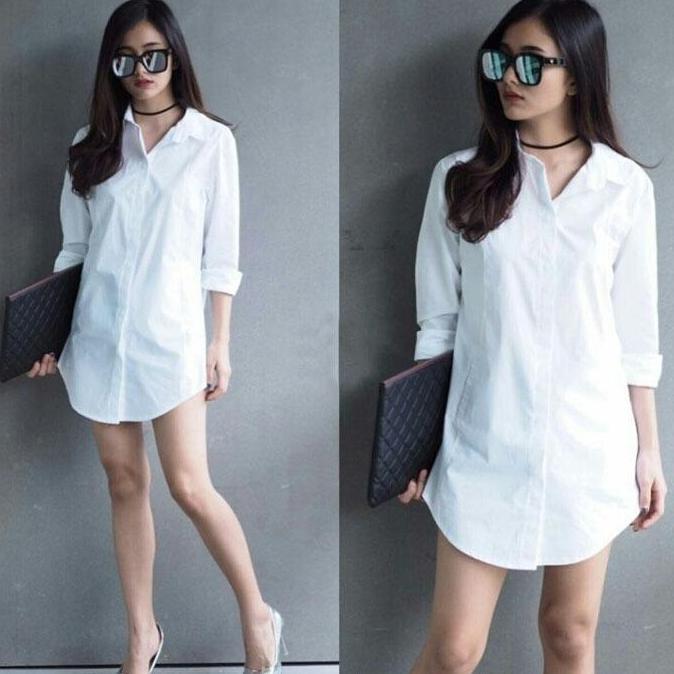 Termurah / Hot Sale Hana Kemeja Wanita Basic Polos Panjang Cewek Cantik