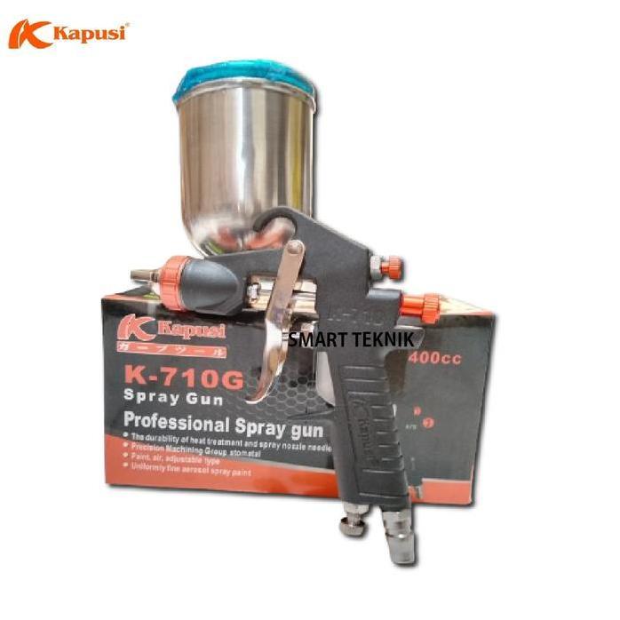SPRAY GUN KAPUSI JAPAN K710 black edition ALAT SEMPROTAN KOMPRESOR CAT TABUNG ATAS F75 SPRAYGUN NOZL