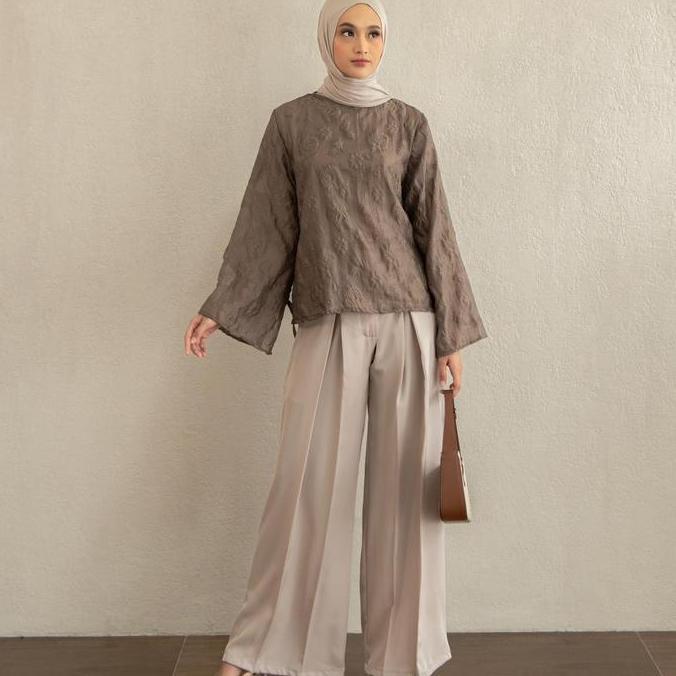 Fwdaily - Aira Blouse ( Floral Blouse - Blouse Wanita Terlaris - Atasan Wanita Semi Formal - Blouse 