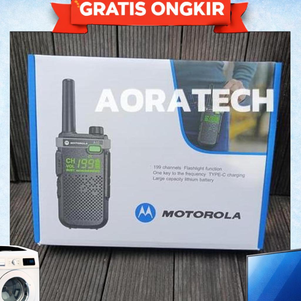 Ht Motorola A10 Isi 2 Pcs Walkie Talkie Two Way Radio 10W Uhf 400-520Mhz 9800Mah Type-C 199Ch