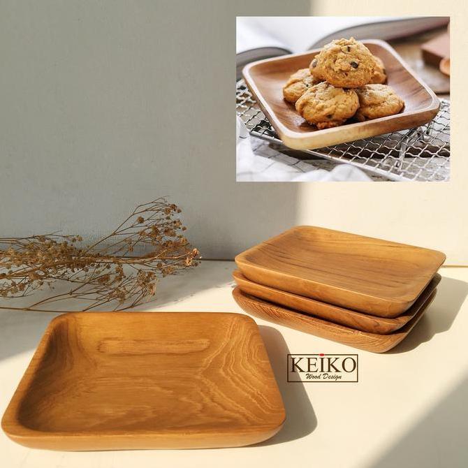 Piring Kayu Kotak Jati Piring Makan Dessert