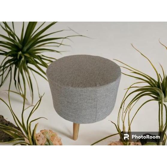Hygge - Sofa Puff / Kursi Stool Kayu Bench Bulat Minimalis KH