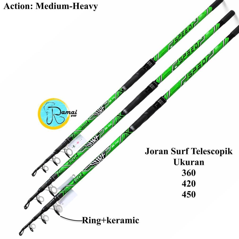 Joran Teleskopik Surf Portable Carbon Composite Ruas Panjang Surf Casting - Ukuran 360, 420, 450 - R