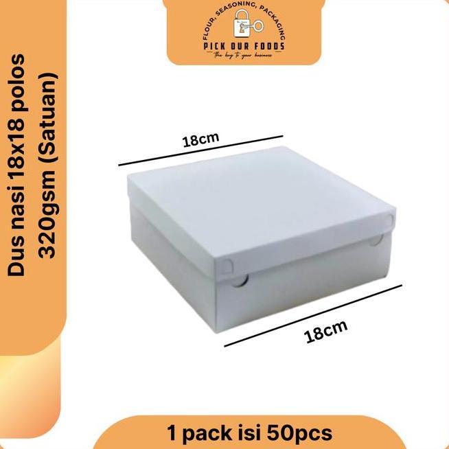 Dus Nasi Kotak 18X18 Dus Nasi Catering Ukuran 18 Box Nasi 320Gsm Isi 50Pcs