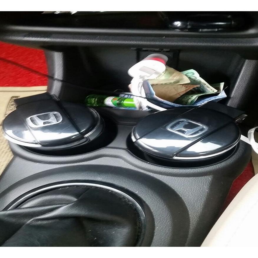 pengiriman cepat Asbak LED Hitam lampu biru logo merk HONDA CRV HRV BRV Mobilio Jazz Brio City Civic