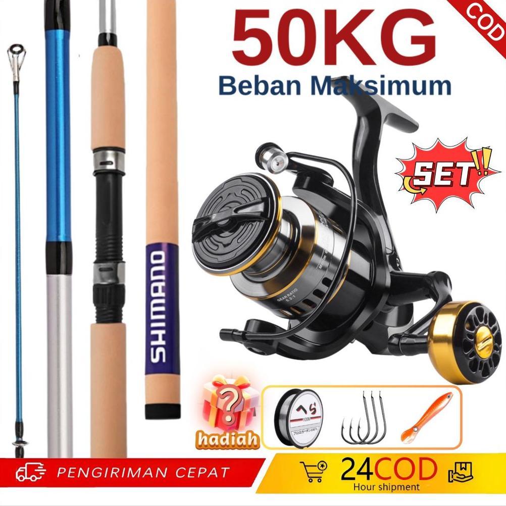 Spinning Combo Premium Paket Lengkap Joran & Reel Anti Karat Ideal Pancing Laut Danau