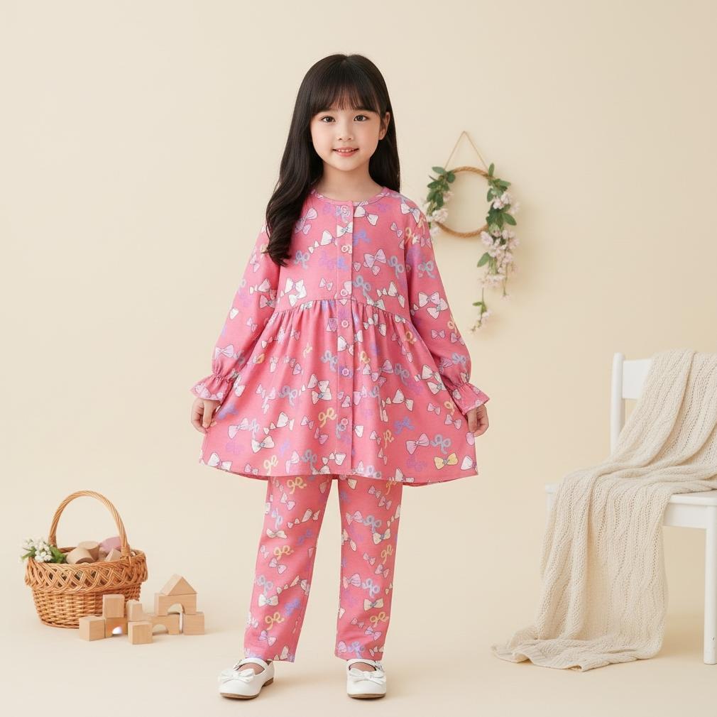 Awet Set Tunik Anak Usia 1-10 Tahun/One Set Pajamas Anak/Setelan Anak Prempuan