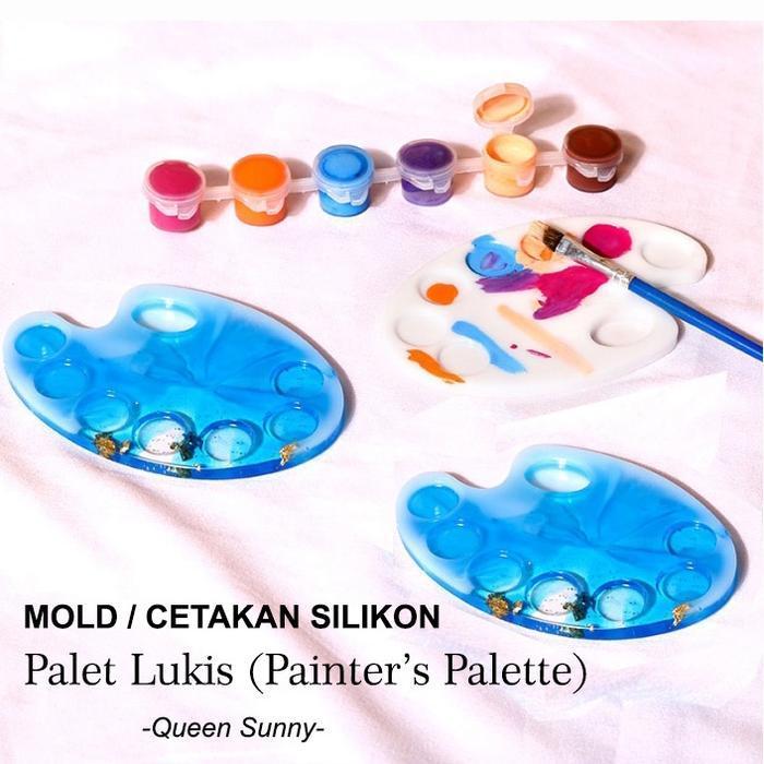 (Termurah) Mold Resin Palet Lukis Painter'S Palette Wadah Cat Air Painting Cetakan Silikon Silicone 
