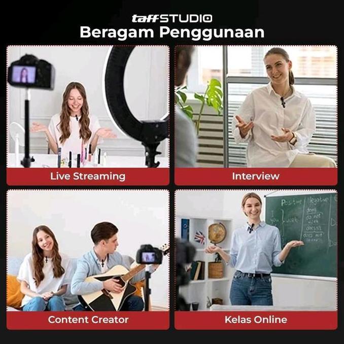 Volwe- Mic Jepit Wireless Lavalier Portable Microphone Hp Smartphone Usb Type C