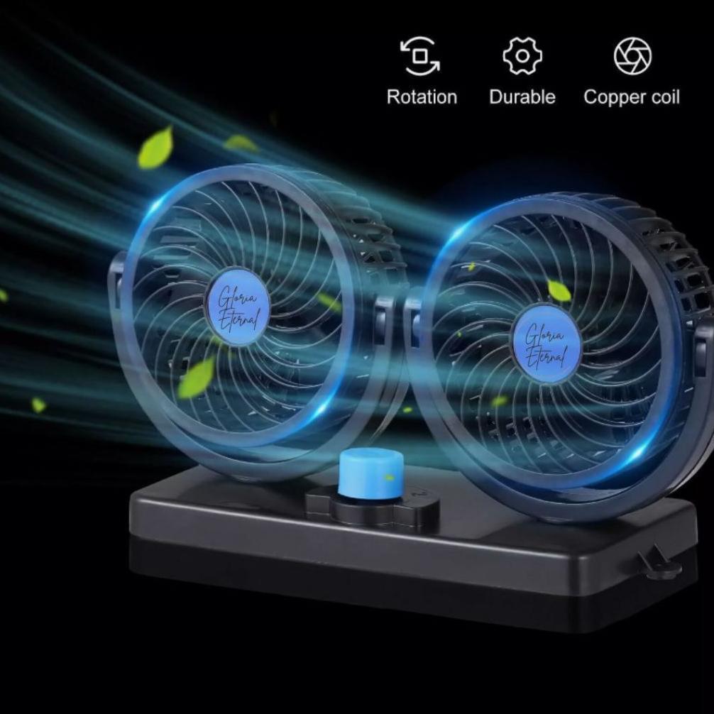 BEST DEALS Kipas Angin Mobil/Kipas Mobil 12/24 Volt Double Fan / Kipas Angin Mobil /Mobil Double-Hea