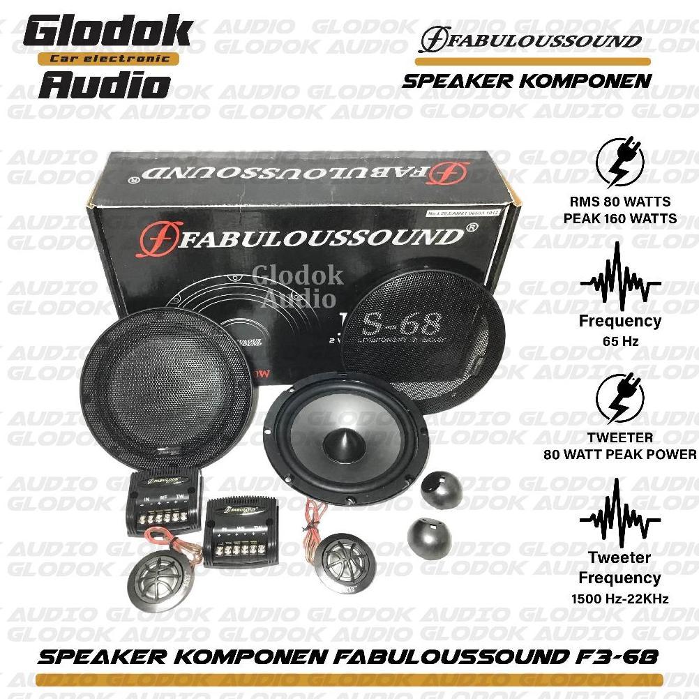 PROMO TERBARU Speaker split Komponen Fabulous sound FS 68 / Speaker 6,5 inch set bass mobil