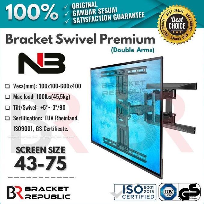 TERMURAH - Bracket TV Samsung Sony Panasonic Sharp LG 43 50 55 60 65 70 75 Inch