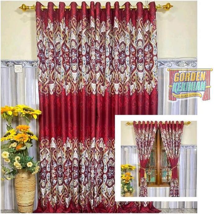 Dimari- Gorden Motif Batik Ratu Maroon Ring 12 Gorden Batik Ratu Maroon Gorden Batik Keong Maroon Go