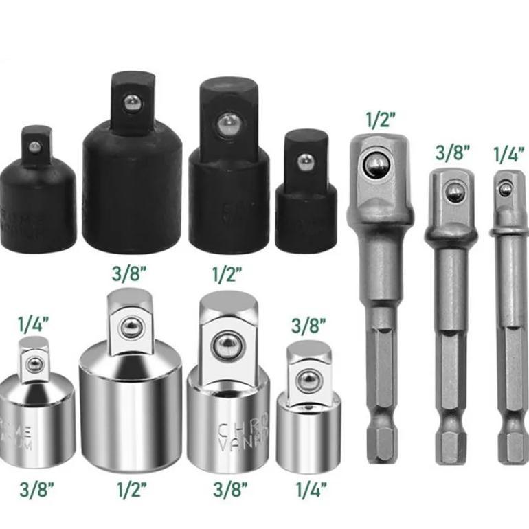 4pcs 1/4 3/8 1/2 Drive Socket Adapter Converter Reducer Air Impact Craftsman Socket Wrench Adapter H